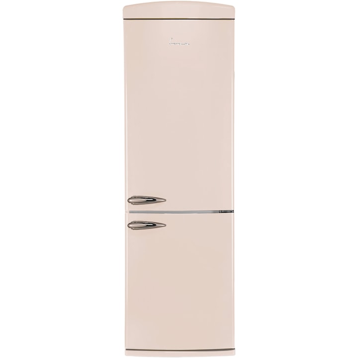 Хладилник с фризер Fram FC-VRR340BGF+, 340 л, Клас F, Less Frost, LED светлина, Автоматично размразяване на хладилника, H 190 см, Бежов