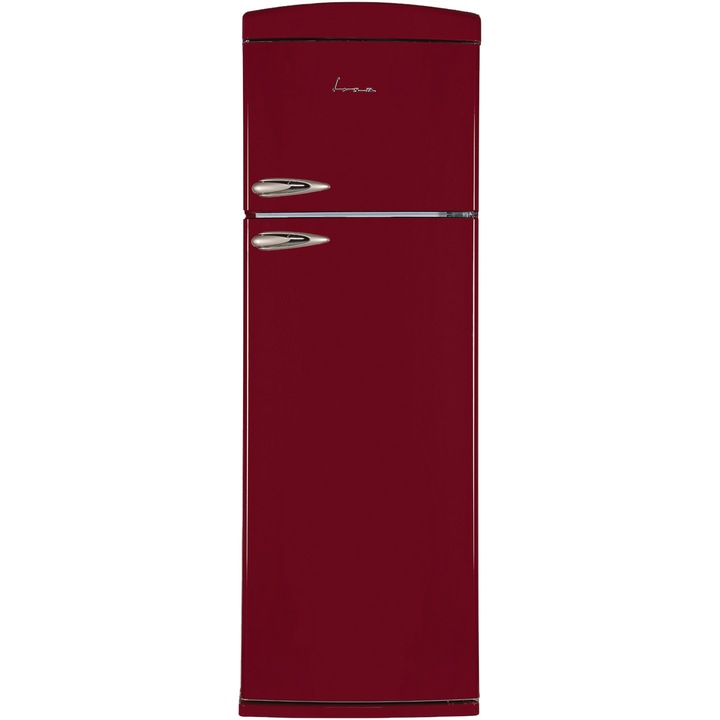 Хладилник с 2 врати Fram FDD-VRR311BDF+, 312 л, Клас F, LED светлина, Автоматично размразяване на хладилника, H 179.4 см, Бордо