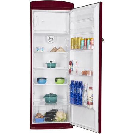 Frigider cu o usa Fram FSD-VRR315BDF+, 315l, Clasa F, Ventilator, Lumina LED, H 176.9 cm, Visiniu