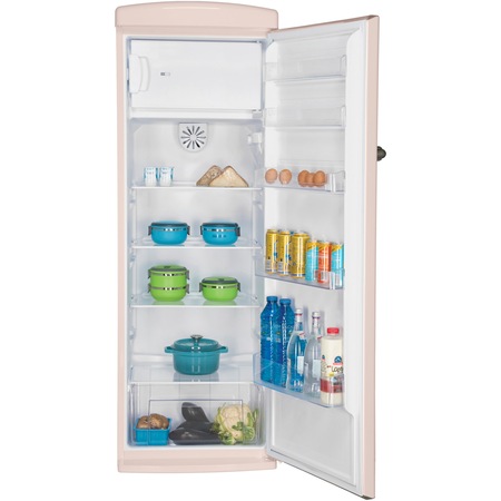 Frigider cu o usa Fram FSD-VRR315BGF+, 316 l, Ventilator, Lumina LED, Clasa F, H 176.9 cm, Crem