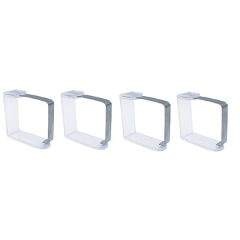 Clema, clips fixare fata de masa, inox/plastic transparent, set 4 buc Clema, clips fixare fata de masa, inox/plastic transparent, set 4 buc