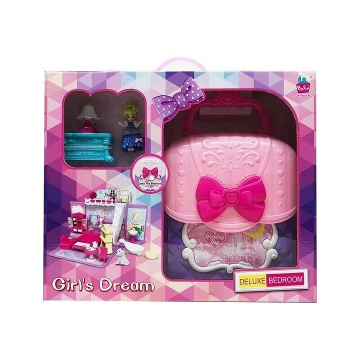 Geanta-dormitor pentru papusi, Girl's Dream, +3ani