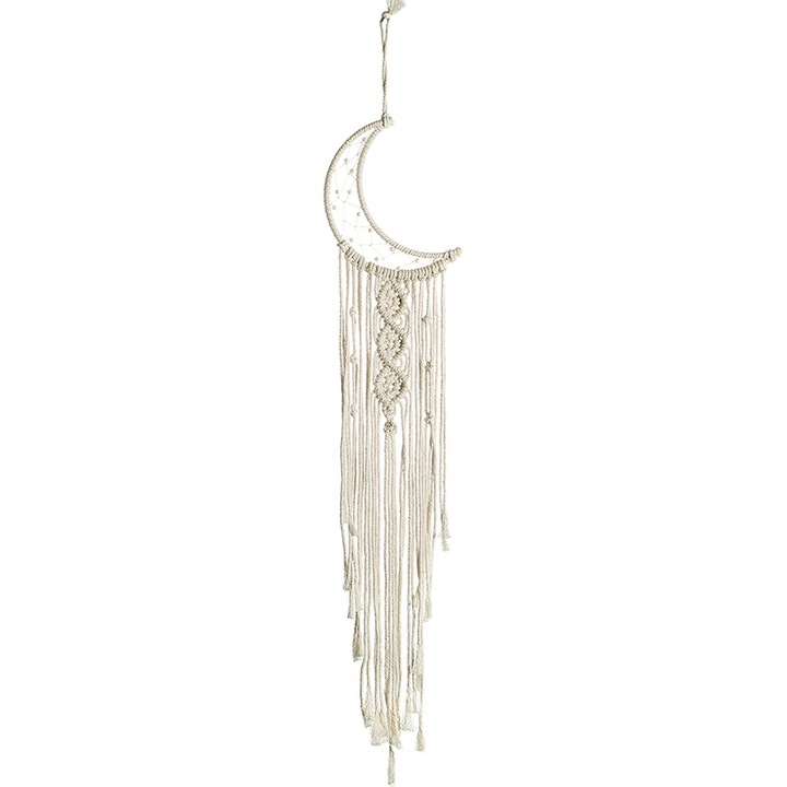 Dream Catcher BOHO Macrame Semiluna, 100 cm , Crem