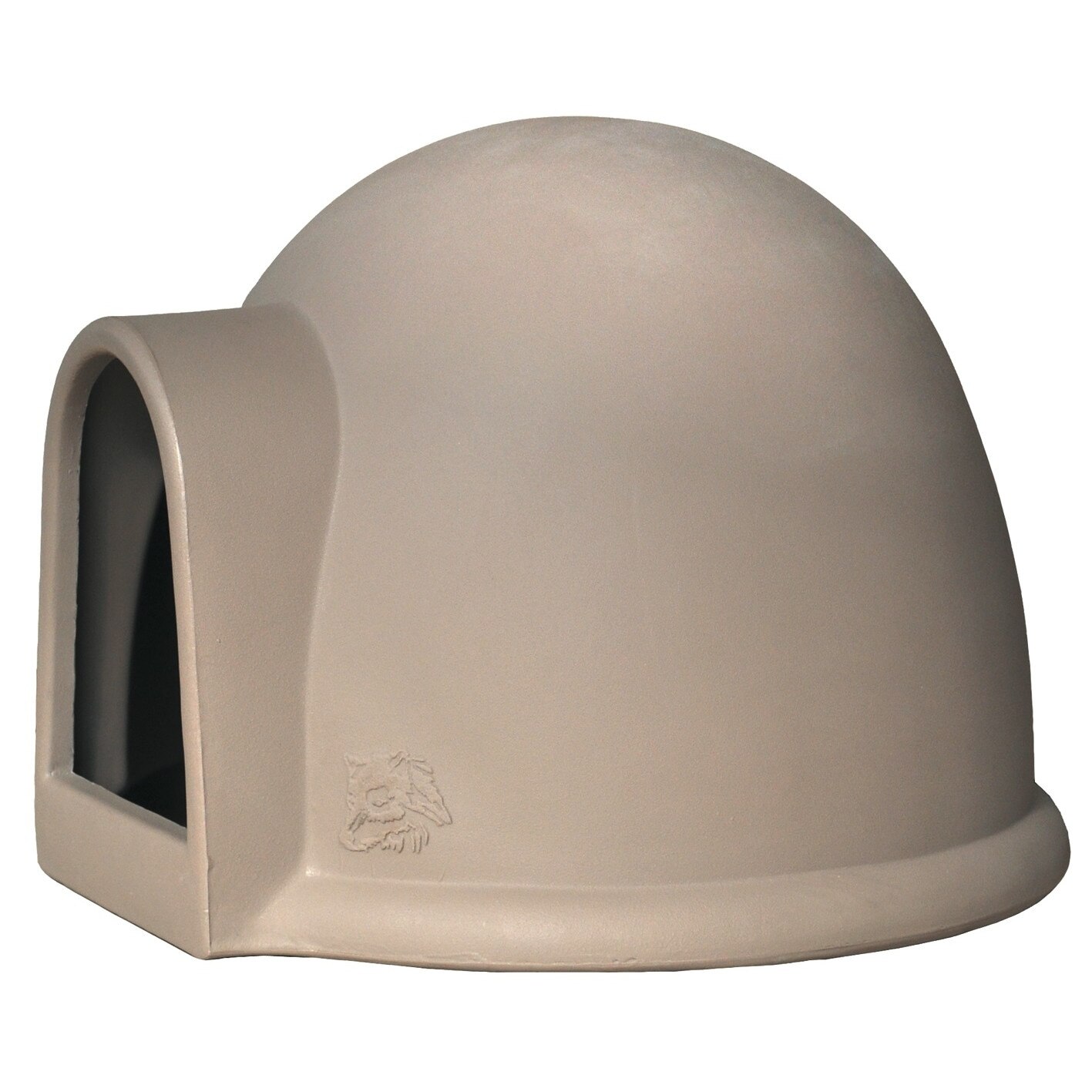 Cusca tip Igloo, Buddy, tortora, oval, 50 x 53 x 37 cm