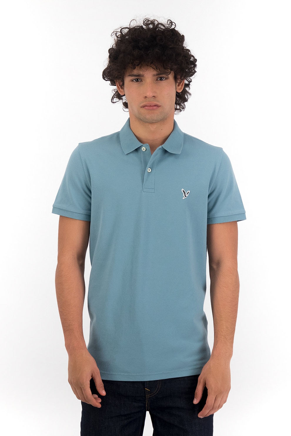 American Eagle, Tricou polo cu logo, Turcoaz