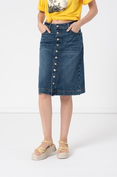 American Eagle, Fusta din denim cu nasturi, Albastru American Eagle, Fusta din denim cu nasturi, Albastru