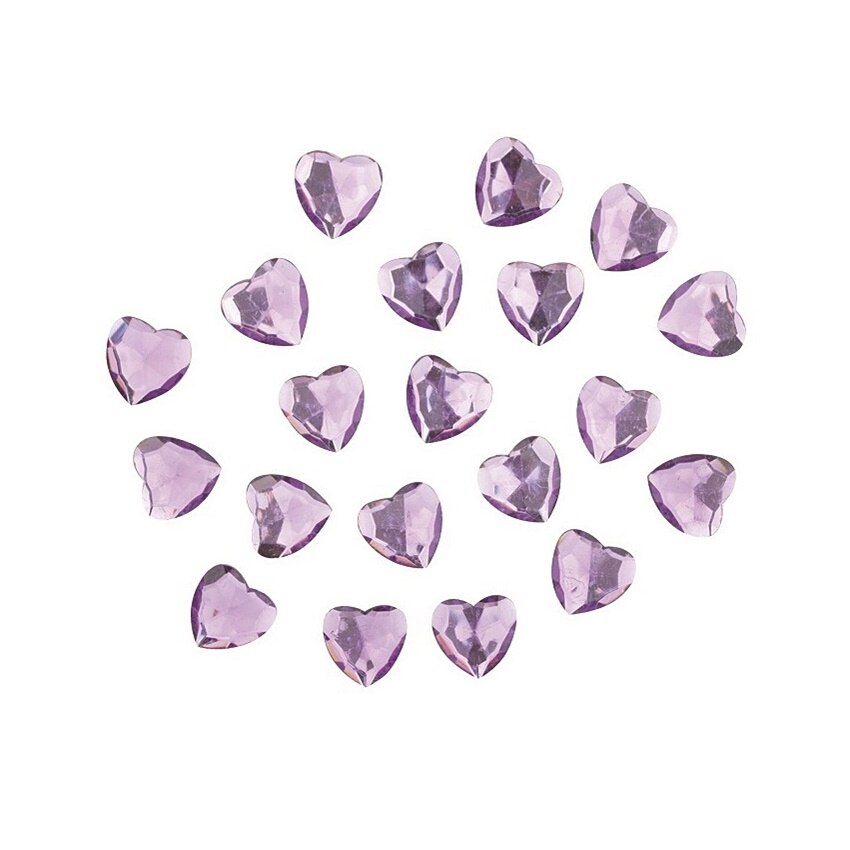 Set 20 strasuri autoadezive mov - inimi, 2 cm