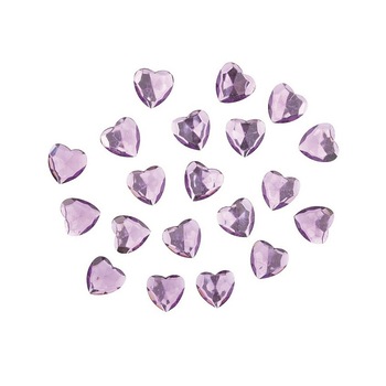 Set 20 strasuri autoadezive mov - inimi, 2 cm Set 20 strasuri autoadezive mov - inimi, 2 cm