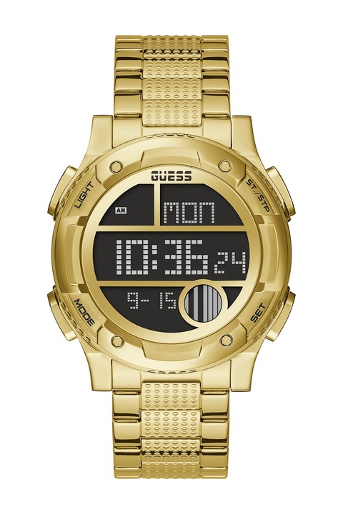 Guess, Digitális karóra fémszíjjal, Aranyszín