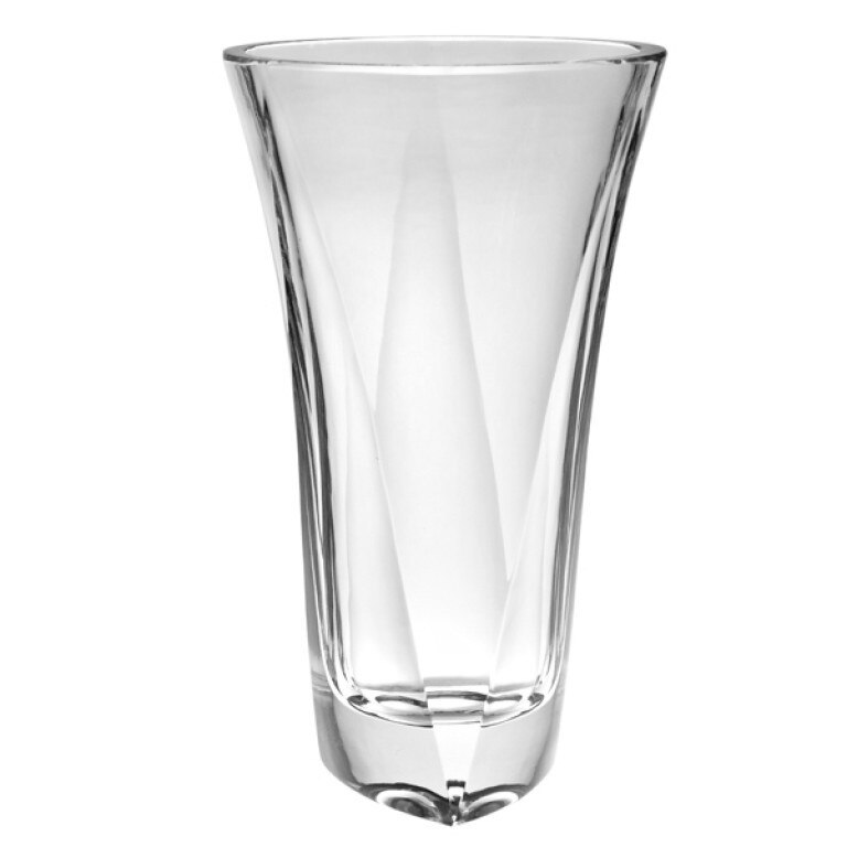 Vaza decorativa, Bohemia, Triangel, 30 cm, Transparent