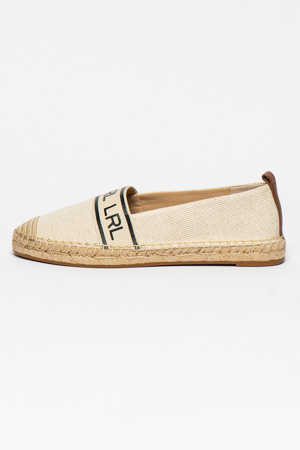 Lauren Ralph Lauren, Espadrile cu banda logo Caylee, Alb prafuit/negru