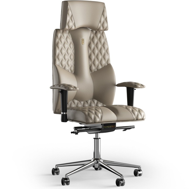 Kulik System Business, Ergonomikus irodai szék dombornyomott modell, bőr, bézs