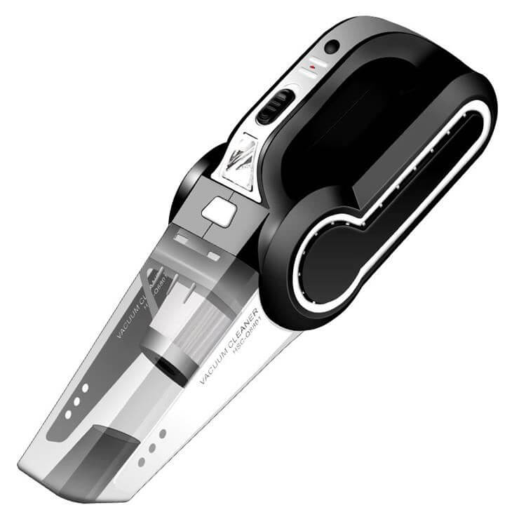 Aspirator auto si compresor, multifunctional, 4 in 1, lanterna LED, manometru, 120 W, 12 V, cablu 4 m