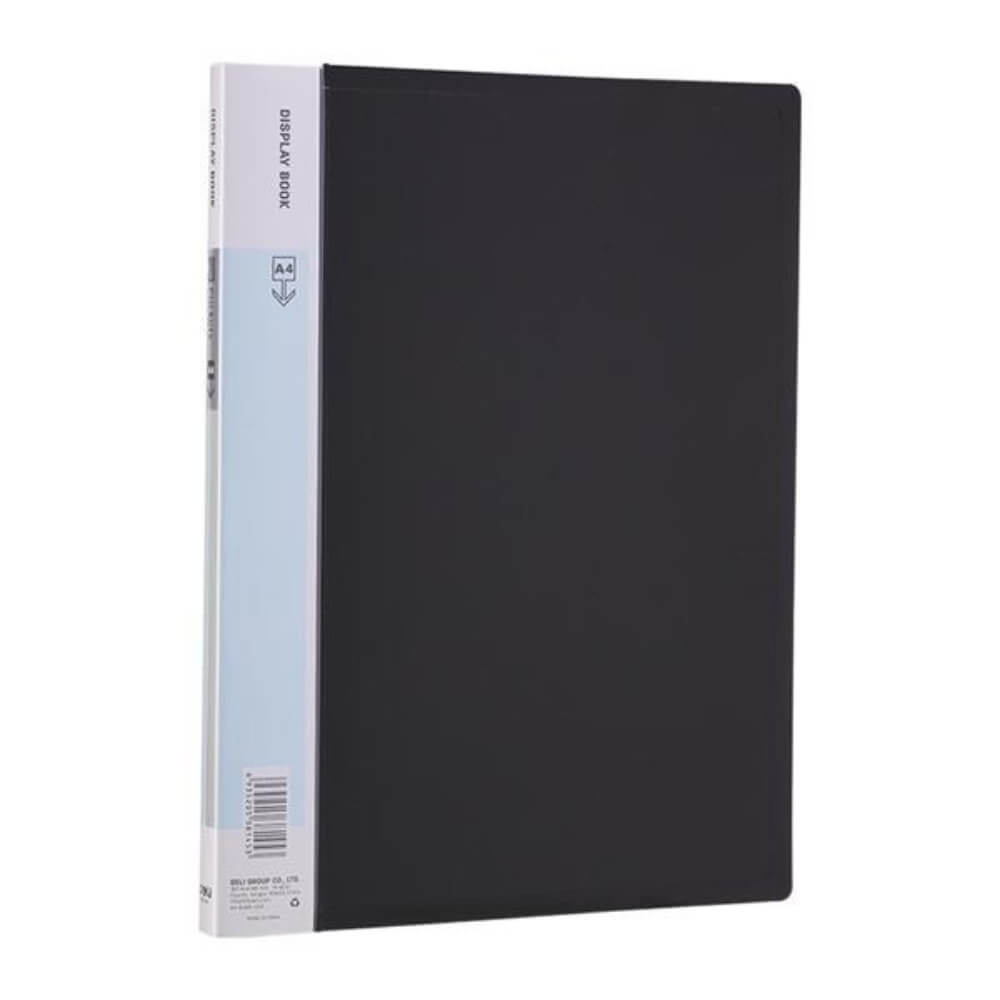 Mapa Prezentare A4 Deli, 20 Folii, Coperta Rigida din Polipropilena, Negru