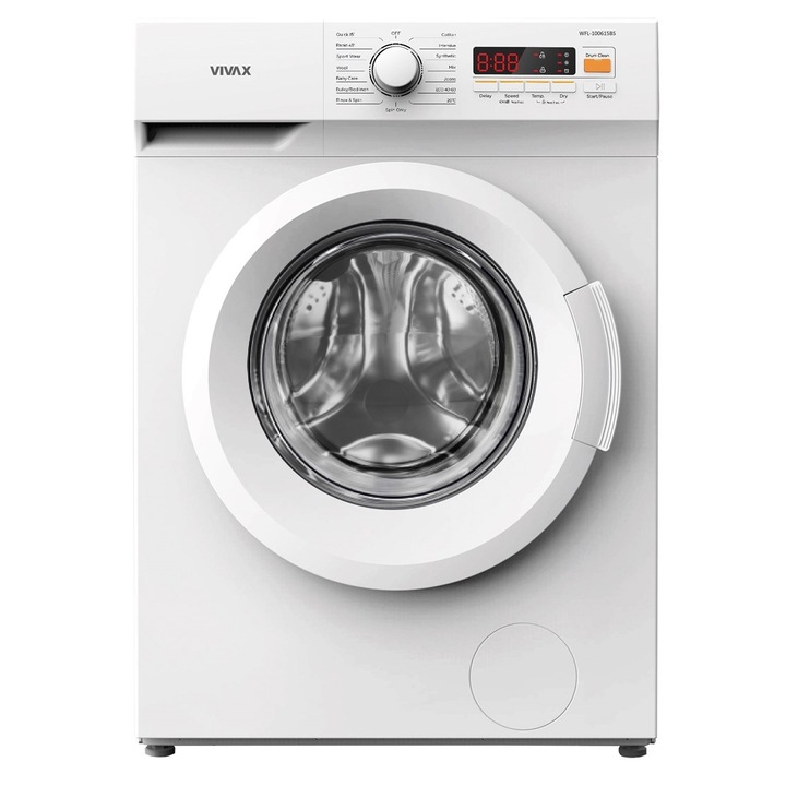 Vivax WFL-100615BS keskeny elöltöltős mosógép, 6kg, 1000ford/perc, E energiaosztály, Fehér