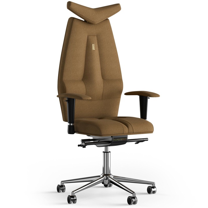Scaun de birou ergonomic Kulik System Jet, Azur, Material textil, Bronz