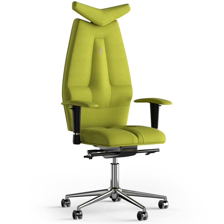 Ergonomikus irodai szék Kulik System Jet, azúrkék, textil, olívazöld