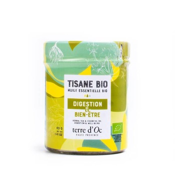 Ceai organic de plante cu uleiuri esentiale Digestion, Terre d'Oc, 100 g Ceai organic de plante cu uleiuri esentiale Digestion, Terre d'Oc, 100 g