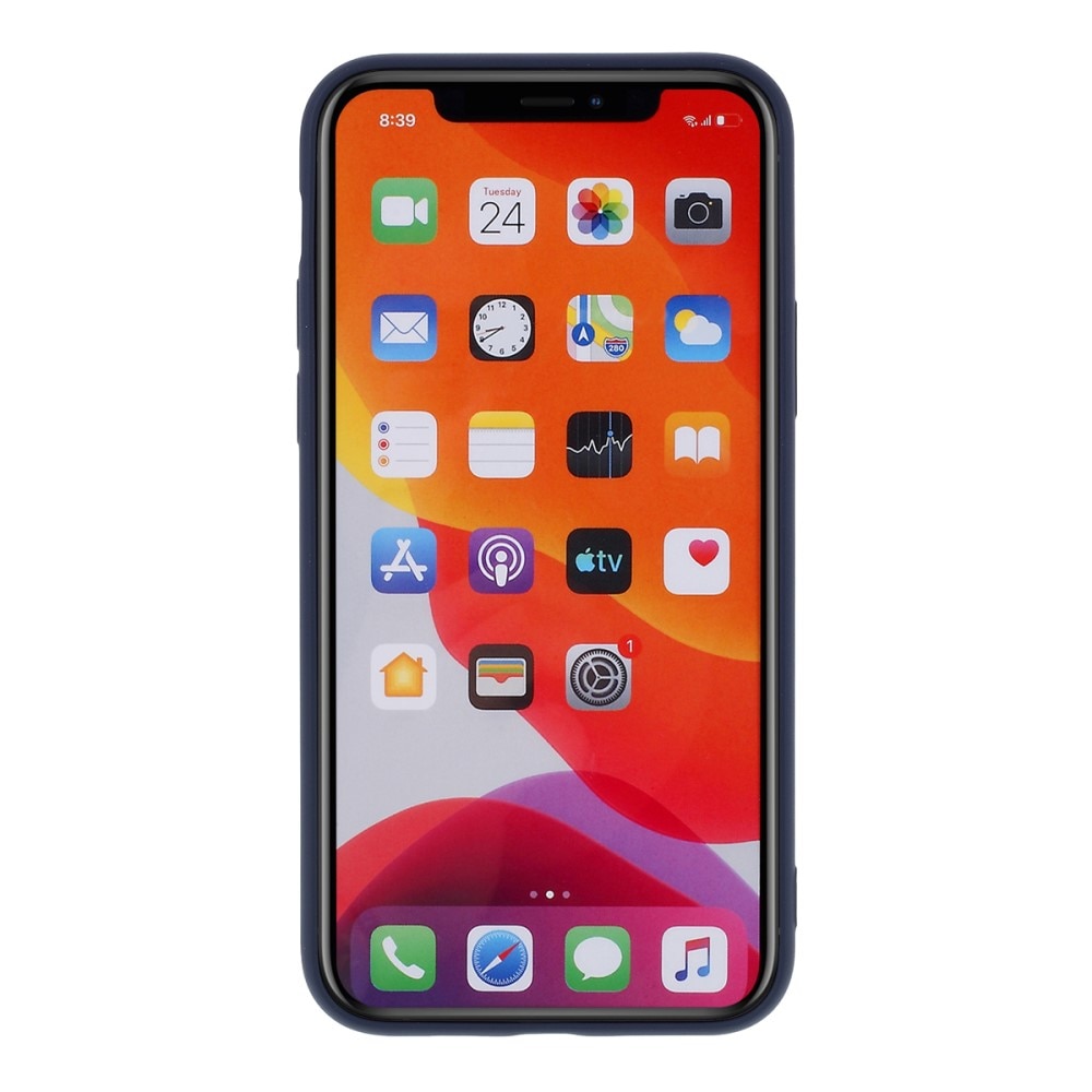 Husa protectie compatibila cu Apple iPhone 11 Pro Max Liquid Silicone Case Albastru inchis