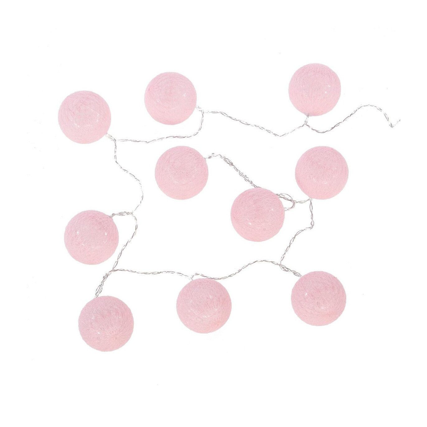 Ghirlanda luminoasa decorativa tip 10 becuri glob,165 cm, roz