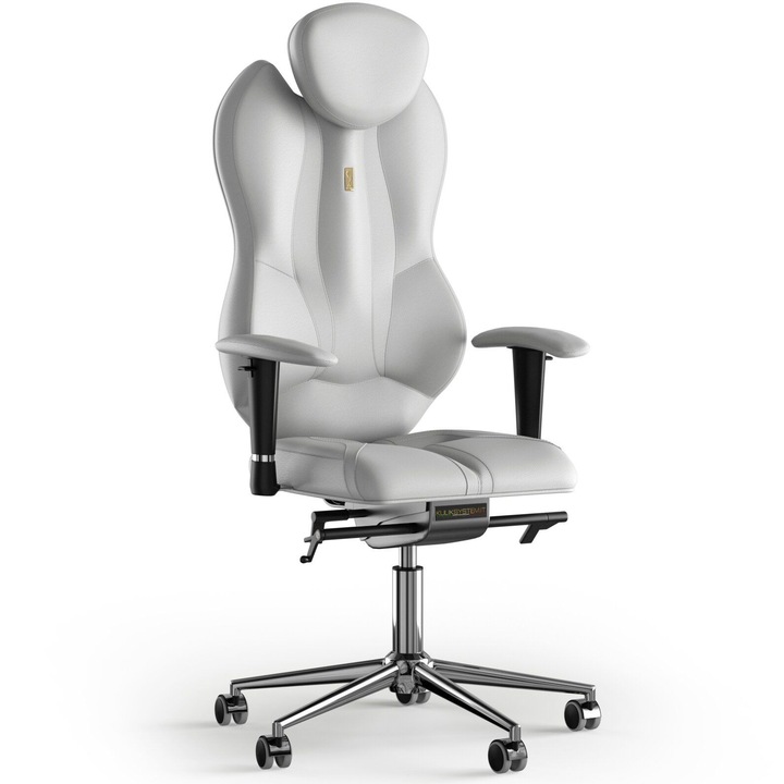 Ergonomikus irodai szék Kulik System Grand, bőr, fehér