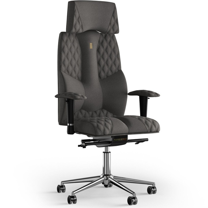 Kulik System Business, Ergonomikus irodai szék, Dombornyomott modell, Textil anyag, Sötét szürke