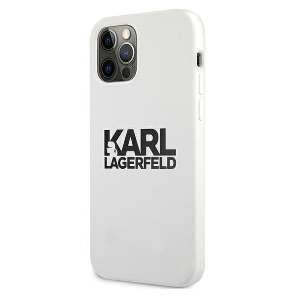 Husa pentru iPhone 12 Pro Max Karl Lagerfeld Silicone Stack Logo white