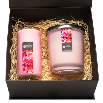 Set 2 lumanari cadou Charm- Rose Mood Set 2 lumanari cadou Charm- Rose Mood