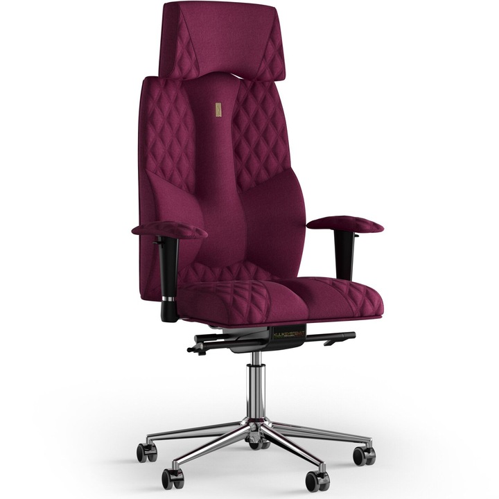 Kulik System Business, Ergonomikus irodai szék, dombornyomott minta, textil, rózsaszín