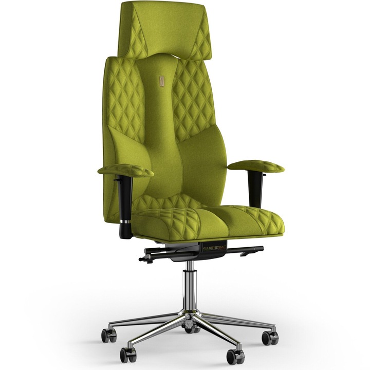 Kulik System Business, Ergonomikus irodai szék, dombornyomott minta, Textil, Olajzöld