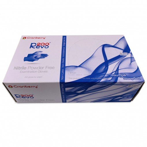 Set 200 Buc Manusi Cranberry Revo Nitril Dark Blue L