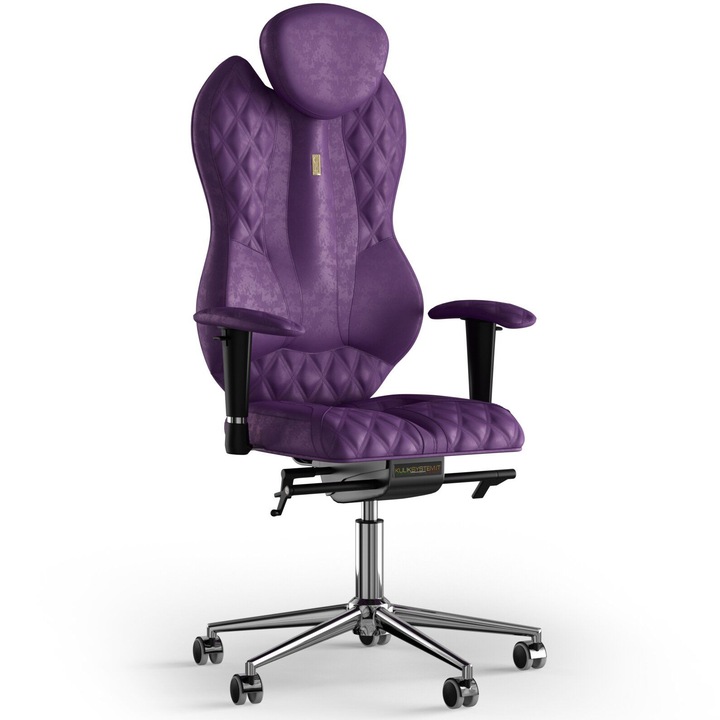Ergonomikus irodai szék Kulik System Grand, Antara, dombornyomott minta, textil, lila