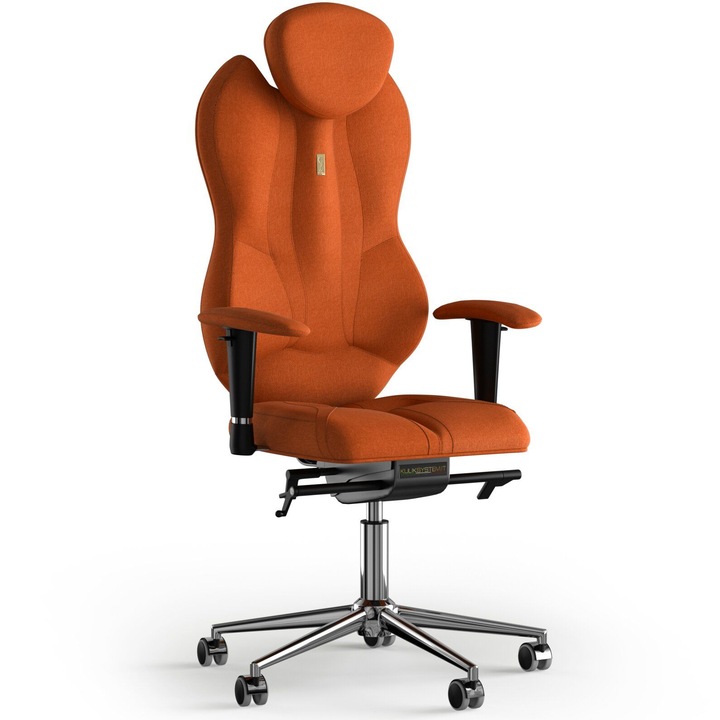 Ergonomikus irodai szék Kulik System Grand, Azure, Textil, Narancs