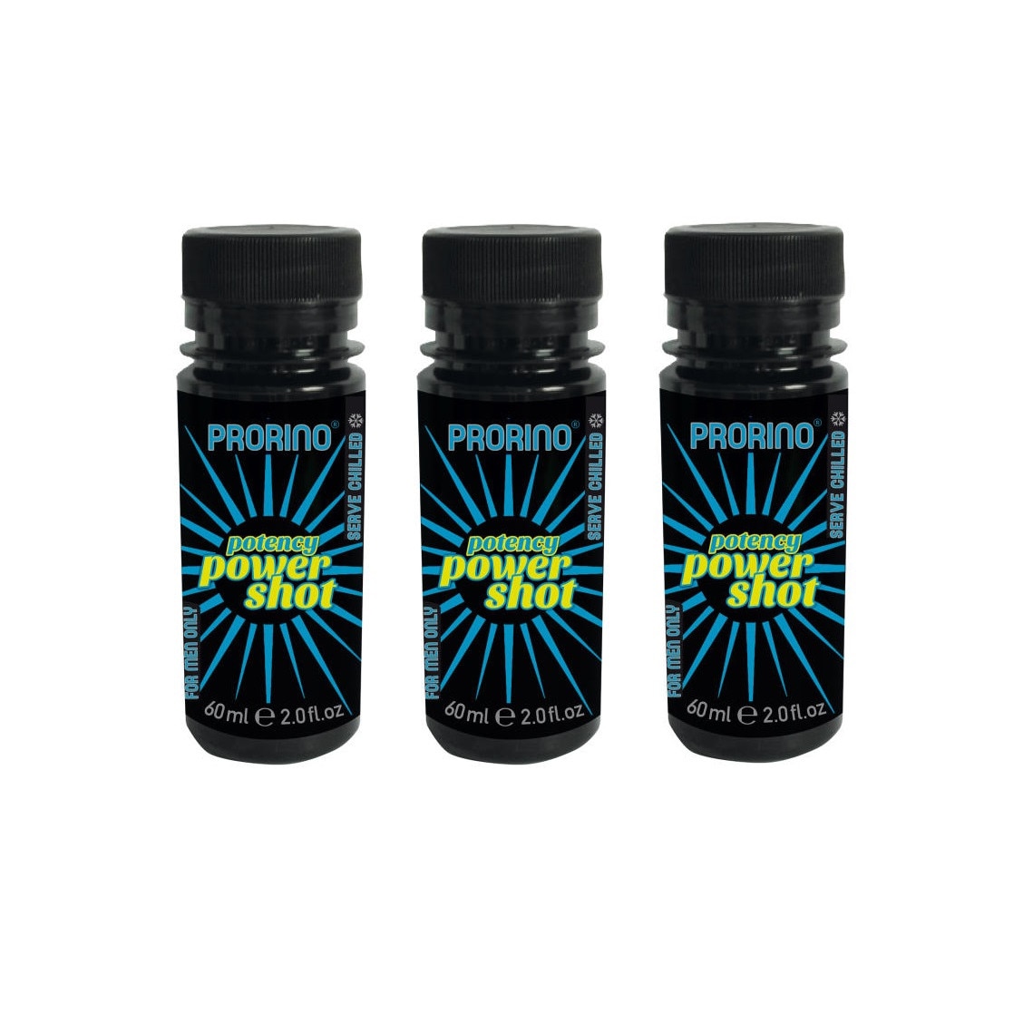 Set Supliment afrodisiac potenta, PRORINO Power Shot, 3 buc 180 ml