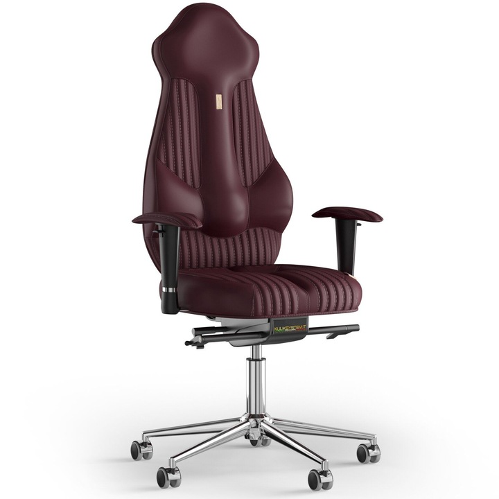 Kulik System Imperial ergonomikus irodai szék, dombornyomott modell, PU bőr, bordó