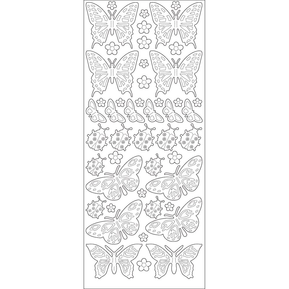 Set accesorii creatie, sticker fluturi/buburuze, 23 x 10 cm, auriu, Meyco