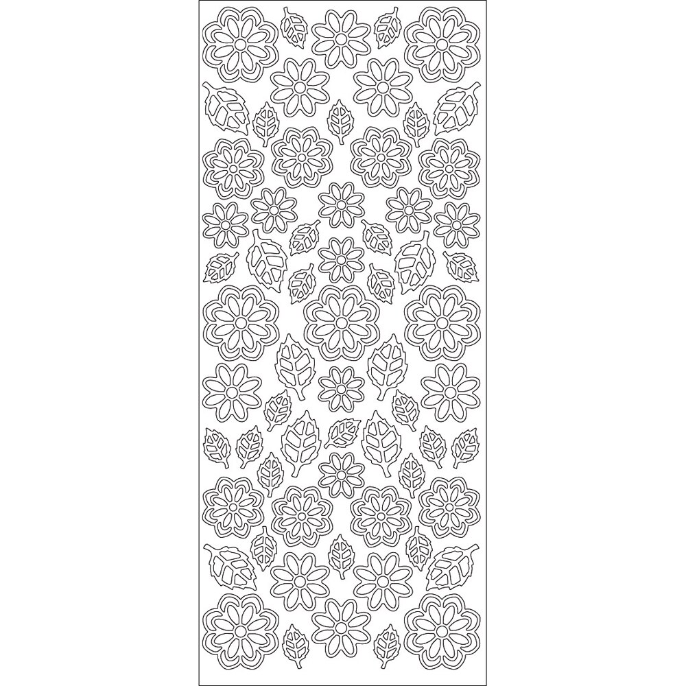 Set accesorii creatie, sticker flori/frunze, 23 x 10 cm, auriu, Meyco