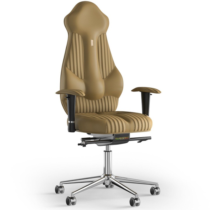 Kulik System Imperial ergonomikus irodai szék, dombornyomott modell, PU bőr, bézs