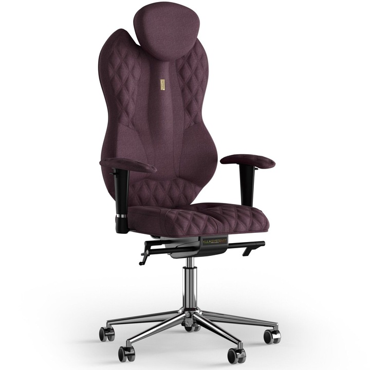 Ergonomikus irodai szék Kulik System Grand, azúrkék, dombornyomott minta, textil, lila