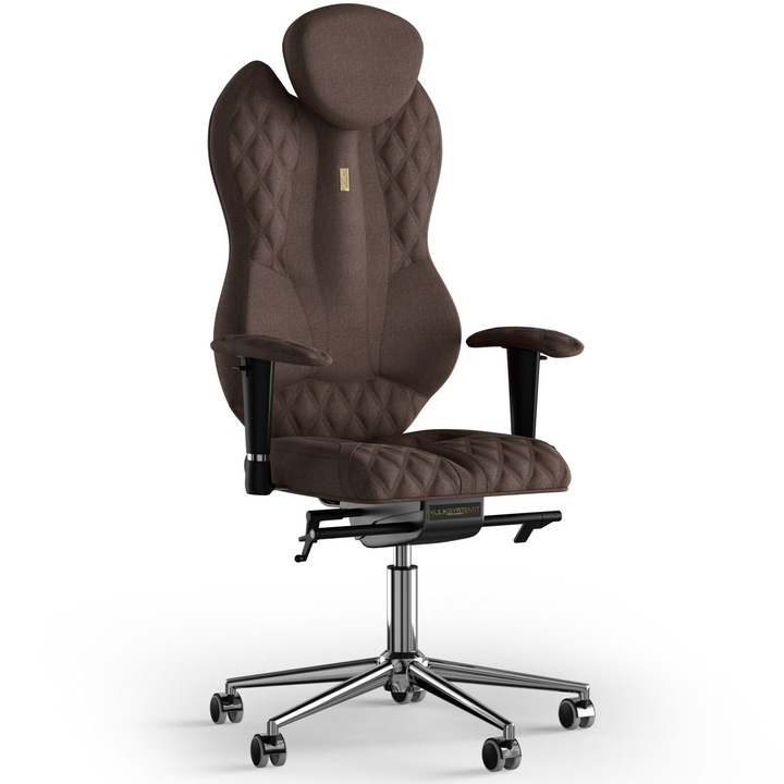 Kulik System Grand Azure ergonomikus irodai szék, dombornyomott minta, textil, barna