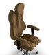 Scaun de birou ergonomic Kulik System Grand, Azur, Model in relief, Material textil, Bronz