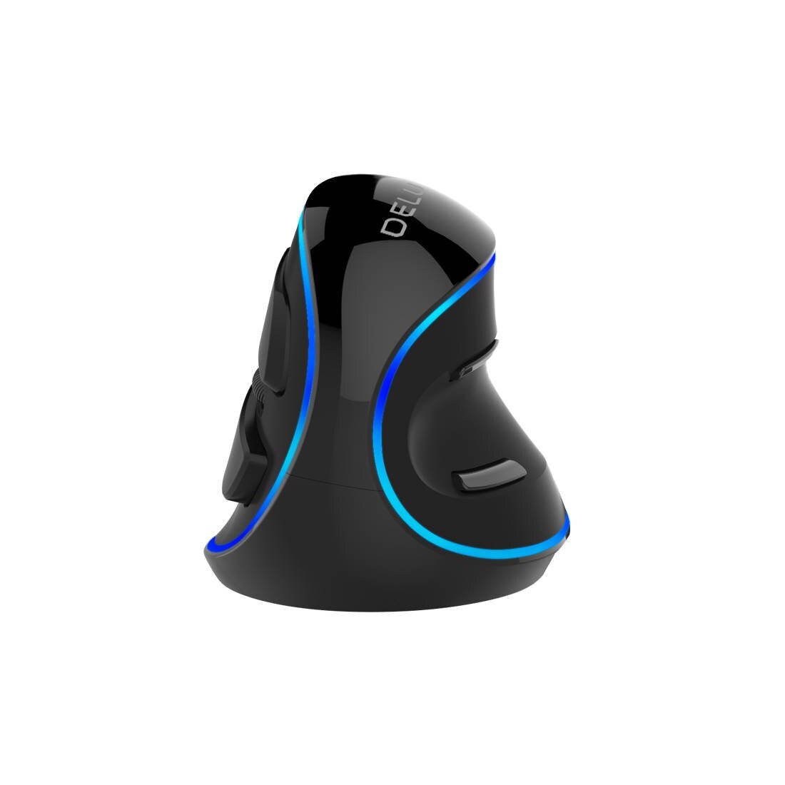 Mouse vertical cu fir Delux M618PU 7200 DPI, Albastru