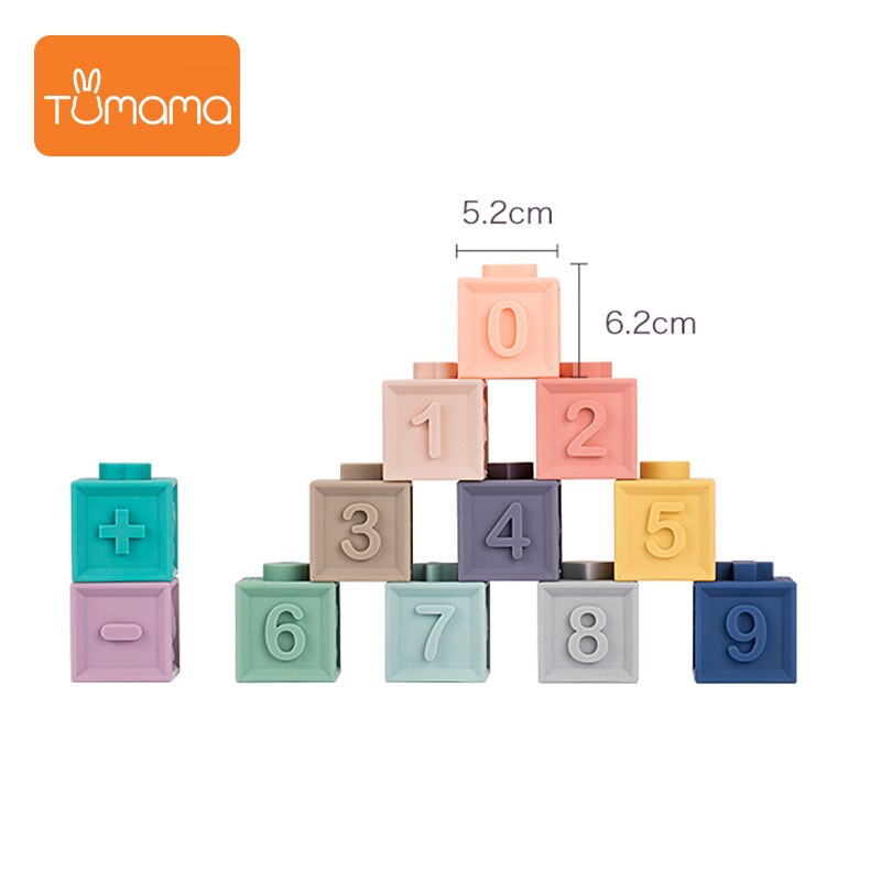 Set jucarii interactive si educative din silicon, Cuburi 12 piese ...