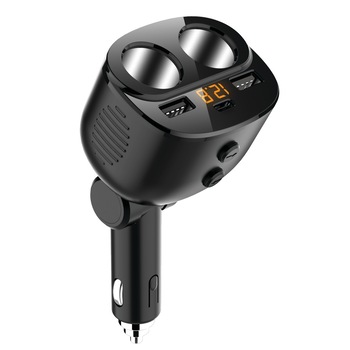 Adaptor Spliter Priza Bricheta Auto multufunctional, cu 2 Iesiri pentru 12/24V si 2 porturi USB cu 1 port Tip C - Phuture® Adaptor Spliter Priza Bricheta Auto multufunctional, cu 2 Iesiri pentru 12/24V si 2 porturi USB cu 1 port Tip C - Phuture®