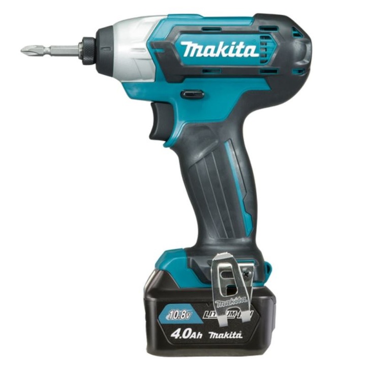 Masina de insurubat cu impact TD110DSMJ, MAKITA, Fara fir, 10.8V, 2x 4.0 Baterie, Albastru