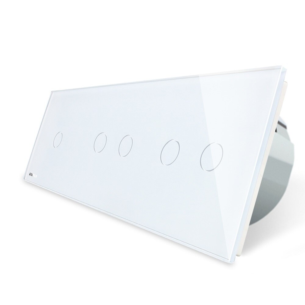 Intrerupator cu touch simplu / dublu / dublu LIVOLO din sticla, Alb, Protocol ZigBee, Control de pe telefon
