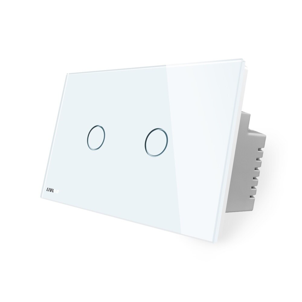 Intrerupator cu touch pentru draperie Livolo din sticla, Alb, Standard italian