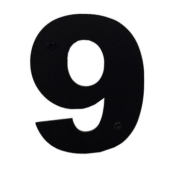 Numar casa, otel, 100 mm, negru, cifra 9 Numar casa, otel, 100 mm, negru, cifra 9