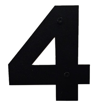Numar casa, otel, 100 mm, negru, cifra 4 Numar casa, otel, 100 mm, negru, cifra 4