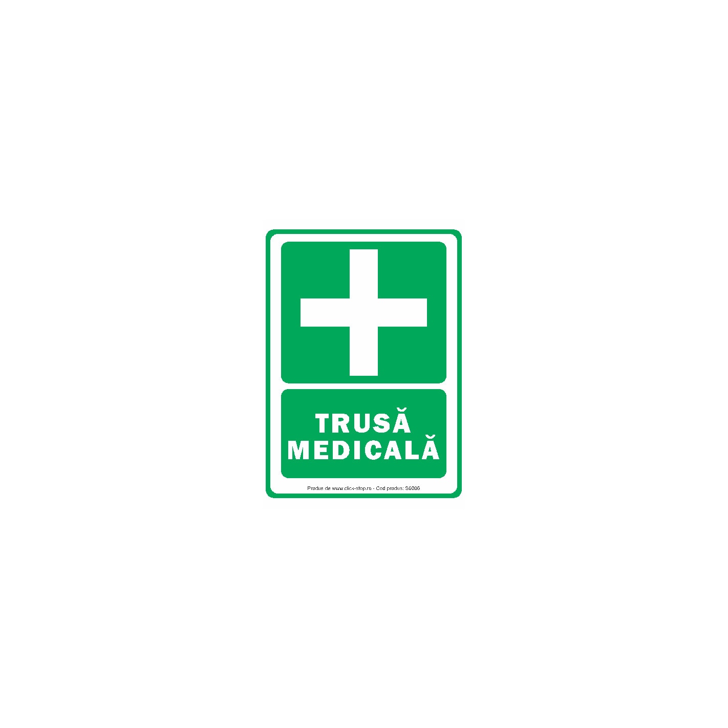 Indicator de Salvare Trusa medicala S6006, Autocolant PVC 140x200mm